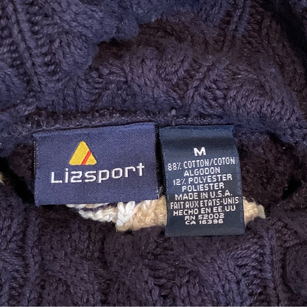 Vintage Liz Sport Chunky Cable Knit Sweater - Picture 6 of 7